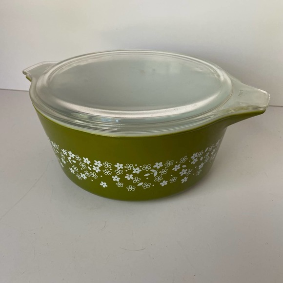Pyrex Bowl w/Lid 475 Spring Blossom/Crazy Daisy Casserole Dish 2.5 Qt VTG - Picture 2 of 7